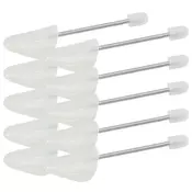 Vidaxl vidaXL Napenjalci za čevlje, 5 parov, beli, EU 35-38, plastični