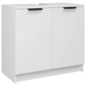 Vidaxl Kopalniška omarica bela 64,5x33,5x59 cm konstruiran les