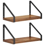 Vidaxl Stenske police 2 kos Star les 30 x 16 x 15,5 cm