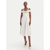 Elisabetta Franchi Cocktail obleka AB-921-61E2-V590 Bela Regular Fit