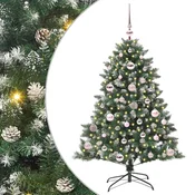 Vidaxl Umestno božično drevo Zelena 120 cm PVC, plastika in jeklo