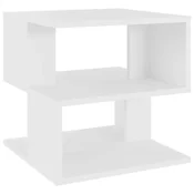 Vidaxl Stranska mizica bela 40x40x40 cm inženirski les