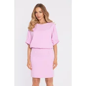Made Of Emotion Womans Mini dress with a loose top and a back slit - pink