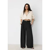 Stradivarius Hlace S Maxi Naborima I Remenom Black 36