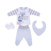 MY BABY Komplet za bebe, 4 dela, Plavi