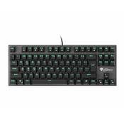 Genesis Gaming mehanska tipkovnica THOR 300/Zelena luč/Outemu Blue/Wireless USB/US layout/Black