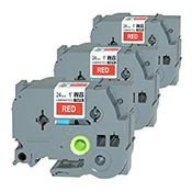 Komplet Brother TZe-455 / TZ-455 / PT / P-Touch 24mm kompatibilni trakovi (3)-bel izpis / rdeč trak