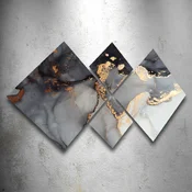 Wallity Četiri slike sa dezenom mermera 60x115 cm sive