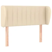 Vidaxl Vzglavje z ušesi krem 93x23x78/88 cm blago