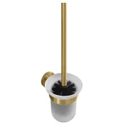X-ROUND GOLD stenska WC ščetka, mat steklo, zlata mat - Zlata mat barva - 95x370x140 mm - Sapho - X-ROUND - 24 - Medenina; steklo - Ščetka za stranišče - Krožni - PVD premaz - 95 - 370 - 140 - 14