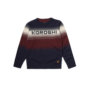 KOROSHI Pulover mornarska/bordo/črna/bela