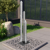 vidaXL Vrtna fontana srebrna 48x34x153 cm iz nerjavečega jekla