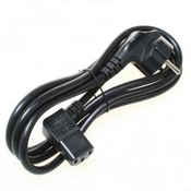 Omrežni kabel 230V, CEE7 (vilice) - C13, 2 m, VDE odobritev, črn, logotip, zlomljen
