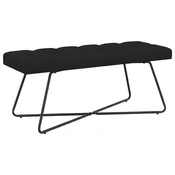 Vidaxl Klop s gumbnim oblazinjenjem Črna 110 x 40 x 46 cm Blago