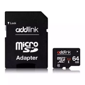 Micro SD Card 64GB ADDLink Class 10 + adapter UHS1