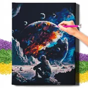 shumee Diamantna slika 5D z okvirjem Diamantno vezenje 30x40 Mozaik Space Oh Art!