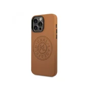KARL LAGERFELD Maska za iPhone 14 Pro Max PU Leather Perforated Logo braon