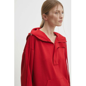 Pulover Answear Lab ženska, rdeča barva, s kapuco