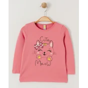 VIA GIRLS Majica za devojcice Cute Meow, Roze