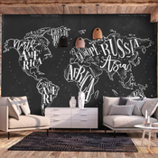 Samoljepljiva foto tapeta - Retro Continents (Black) 245x175