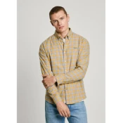 Pepe Jeans za moške. PM308812 Archie Srajca rumena (L), Priložnostno, Bombaž, Dolg rokav, Trajnostni