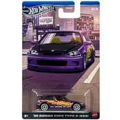 Model avtomobila Hot Wheels Silver Series Compact Kings - Honda Civic Type R (EK9) iz leta 1999 (JKX57)