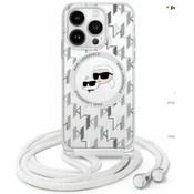 Karl Lagerfeld KLHMP16LHCKCKLCT iPhone    16 Pro 6.3 transparent hardcase IML Crossbody Monogram Karl  Choupette Head MagSafe (KLHMP16LHCKCKLCT)