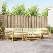 Set vanjskih sofa s jastukom 5 pcs Bijela i krem