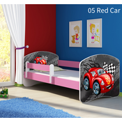 Djecji krevet ACMA s motivom, bocna roza 160x80 cm - 05 Red Car