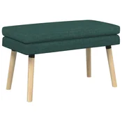 Vidaxl Dvojna klop Temno zelena 80 x 40 x 47 cm Blago