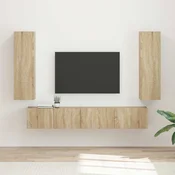 Set TV komoda Zidne 3 pcs Sonoma hrast Konstruirano drvo