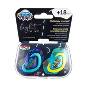 CANPOL BABIES Silikonska varalica za bebe Love 18M+ 2/1 neon plava i ljubicasta