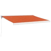 Vidaxl Zložljiva tenda oranžna in rjava 3,5x2,5 m blago in aluminij