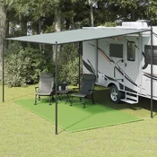 vidaXL Preproga za šotor svetlo zelena 200x400 cm HDPE