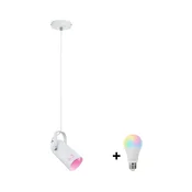 Paulmann 79767 - LED RGBW 1xE27/15W visilica na sajli LAVEA 230V bela