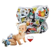 shumee Plenice za večkratno uporabo PUL TOUCAN SUITABLE oranžne zaponke NappiMe plenice