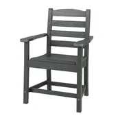 Costway Vrtni jedilni stol HDPE za vse vremenske razmere Adirondack z naslonom za roke siva