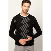 TUDORS Muški džemper Slim Fit crno-sivi