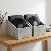 vidaXL Škatla za LP plošče 2 kos Betonsko siva 18 x 32 x 18 cm