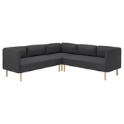 LILLEHEM Modularna ugaona sofa 4-sed, Gunnared tamnosiva/drvo