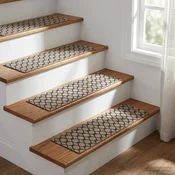 vidaXL Podloge za stopnice 15 kos 76 x 20 cm Siv mrežast vzorec