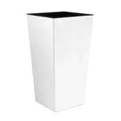 Prosperplast Urbi Square DURS200-S449 visoka posoda za cvetje z vložkom 11,4 L, 19,5 × 19,5 × 37,5 cm – bela