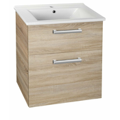 Kozmetična omarica VEGA, 62 x 72,6 x 43,8 cm, 2 x predal, hrast platin - Hrast platin - 18 - 24 - 43.80 - MDF/laminat - Obešen na steno - Aqualine - POLY A VEGA - 62.00 - Sodoben kvadraten - 62x72,6x43,8 cm - 72.60