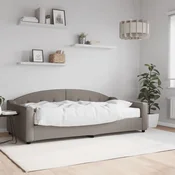 Dnevni krevet s madracem smedesivi 100 x 200 cm od tkanine