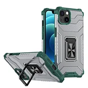 HURTEL Kristalni prstan ohišje pancerno hibridno ohišje pokrov + magnetni držalo iPhone 13 zelena