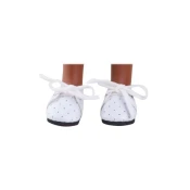 Beli čevlji s pikami za vezalke za punčke velikosti 32 cm