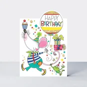RACHEL ELLEN Cestitka Happy Birthday Mouse & Balloon