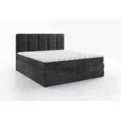 Esposa BOXSPRING POSTELJA 180 cm x 200 cm , tekstil temno siva