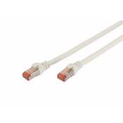 CAT 6 S-FTP patch cord, Cu, LSZH AWG 27/7, length 0.25 m, color white