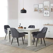 Homestyle4U Jedilniški stol, komplet, jajčasti stol, 59x89x62,5 cm, siva